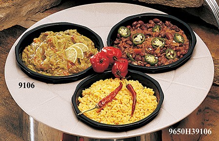 Bon Chef 9650H39106P Round Tile Cutout for (3) 9106, Pewter Glo