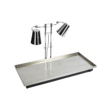Bon Chef 9679 Stainless Steel Heated Swirl Tray with Adjustable Dual Heat Lamps, 48&quot; x 22&quot; x 30&quot;