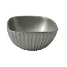 Bon Chef 9911P Square Ribbed Bowl, Pewter Glo 6&quot; x 6&quot;, Set of 6