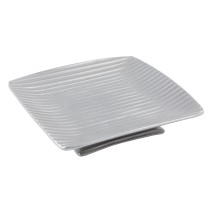 Bon Chef 99189920P Footed Ribbed Platter, Pewter Glo 10&quot; x 10&quot; x 1&quot;