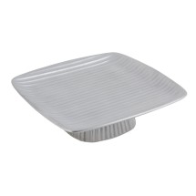 Bon Chef 99199911P Footed Ribbed Platter, Pewter Glo 12 1/2&quot; x 12 1/2&quot; x 3&quot;