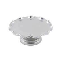 Bon Chef 9937P Scalloped Cake Stand with Pedestal, Pewter Glo 8&quot; Dia.