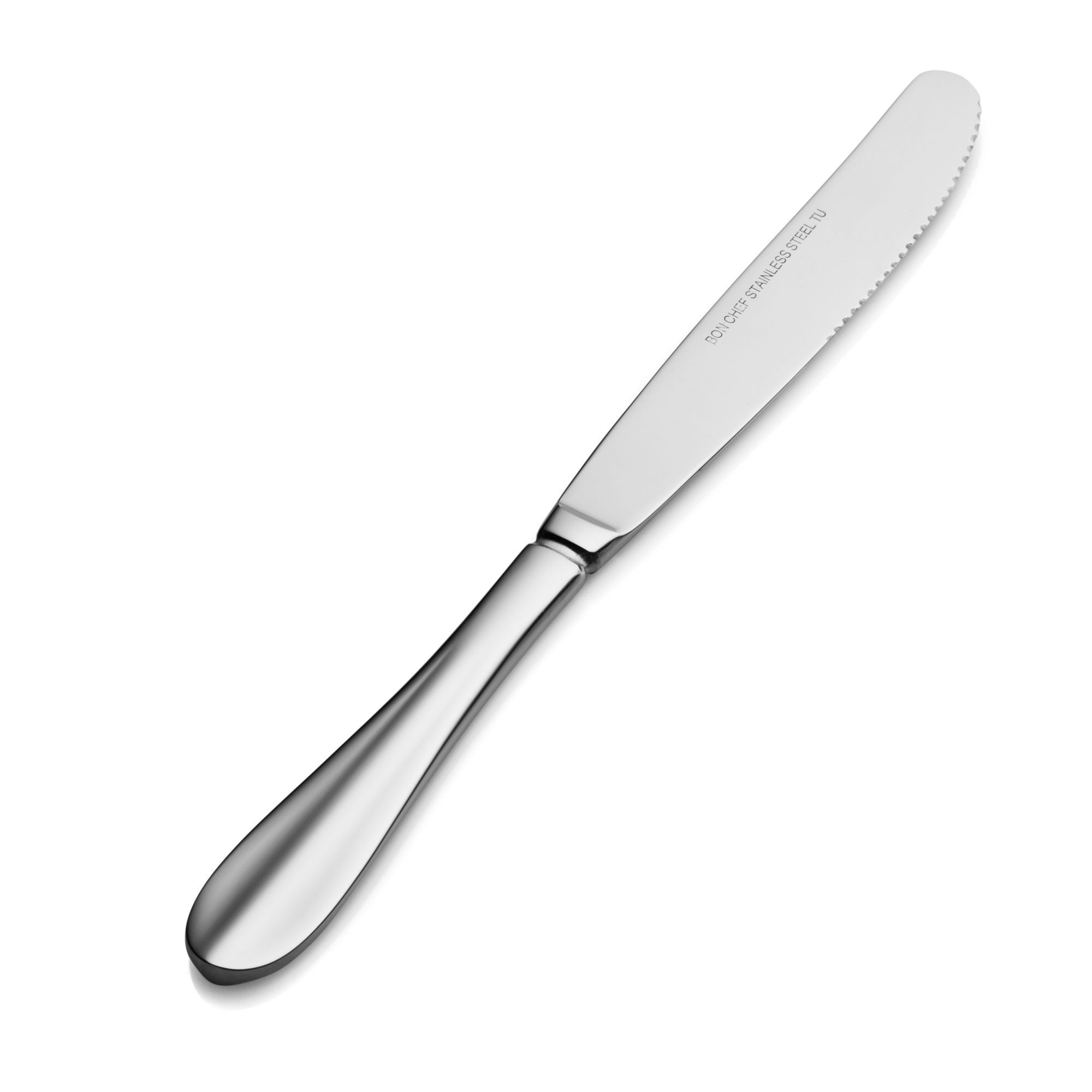 Bon Chef S112 Monroe 18/8 Stainless Steel European Solid Handle Dinner Knife