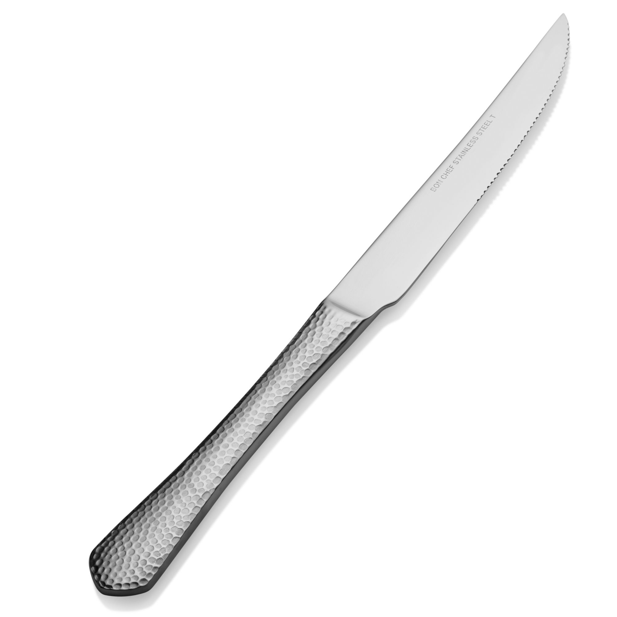 Bon Chef S1215 Reflections 18/8 Stainless Steel European Solid Handle Steak Knife