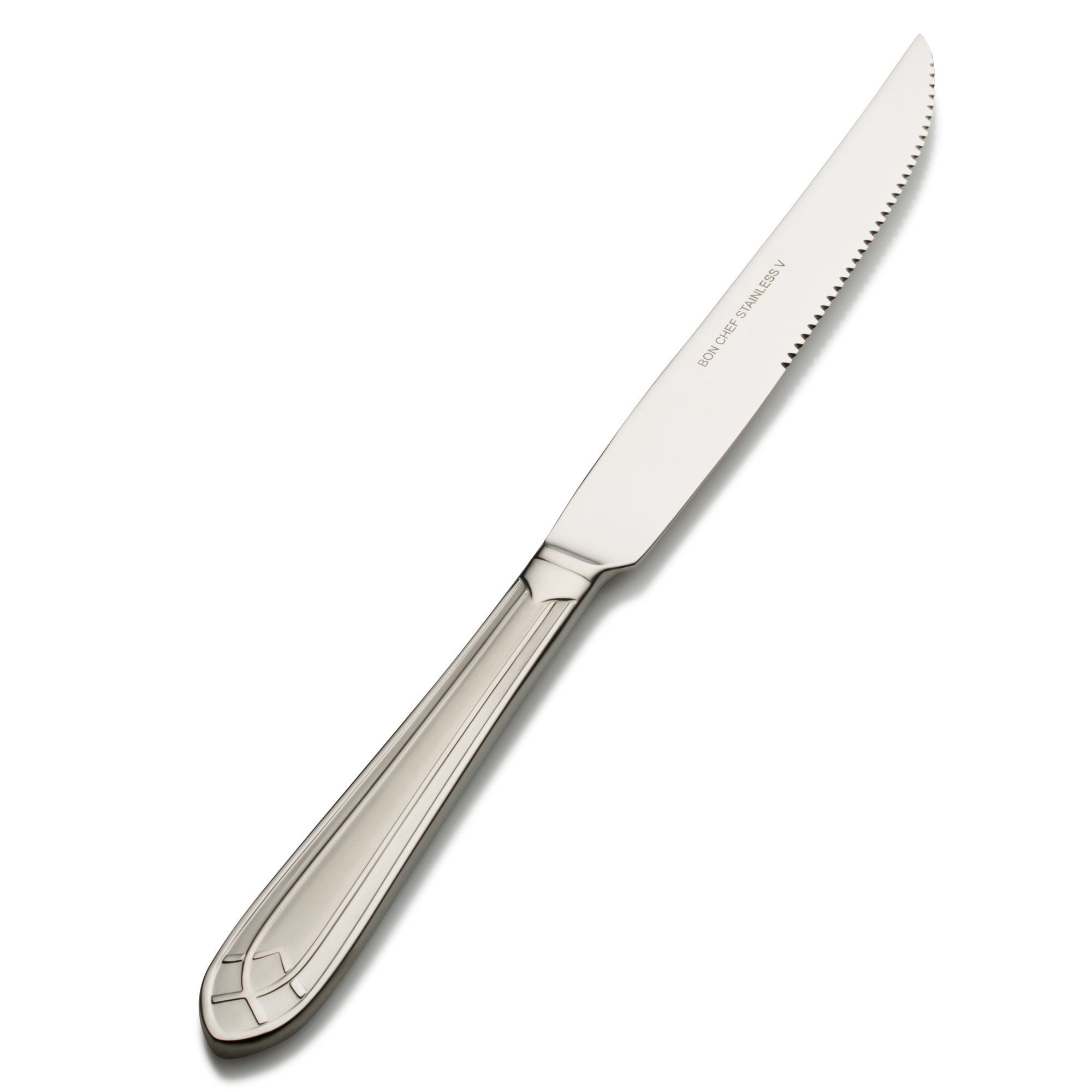 Bon Chef S1415S Viva 18/8 Stainless Steel  European Solid Handle Steak Knife