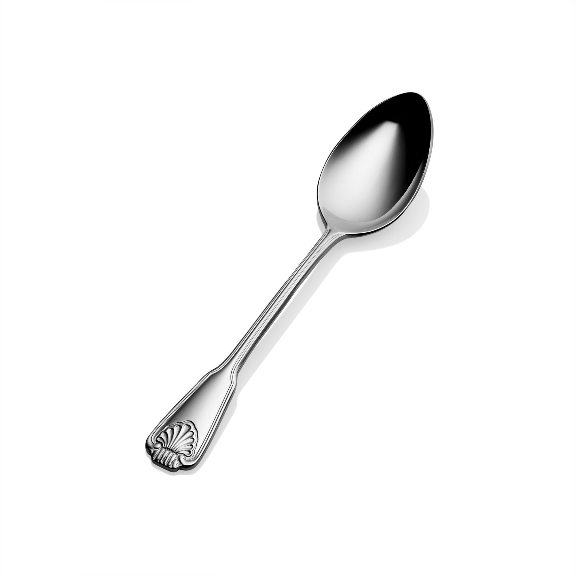 Bon Chef S2003S Shell 18/8 Stainless Steel Silverplated Soup and Dessert Spoon