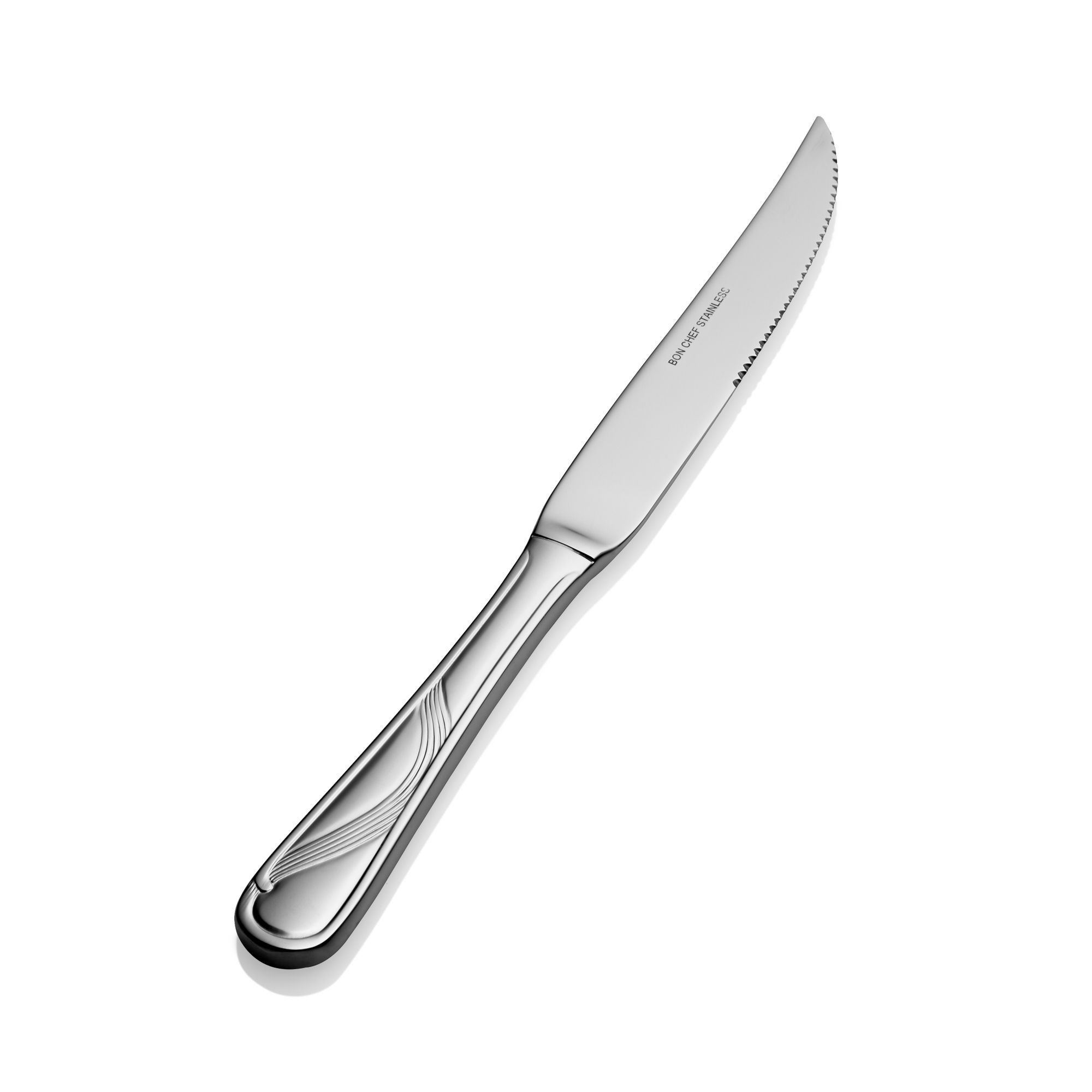 Bon Chef S2215S Wave 18/8 Stainless Steel  European Solid Handle Steak Knife