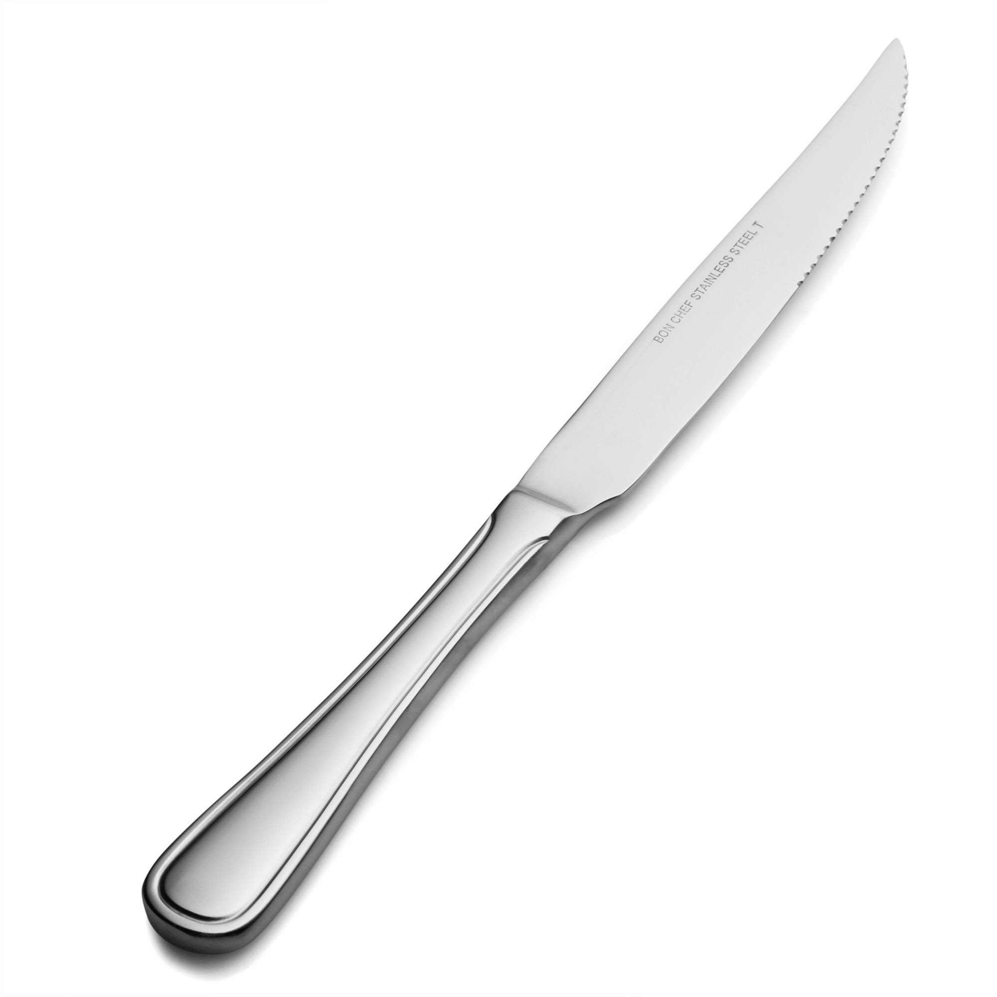 Bon Chef S315 Tuscany 18/8 Stainless Steel European Solid Handle Steak Knife