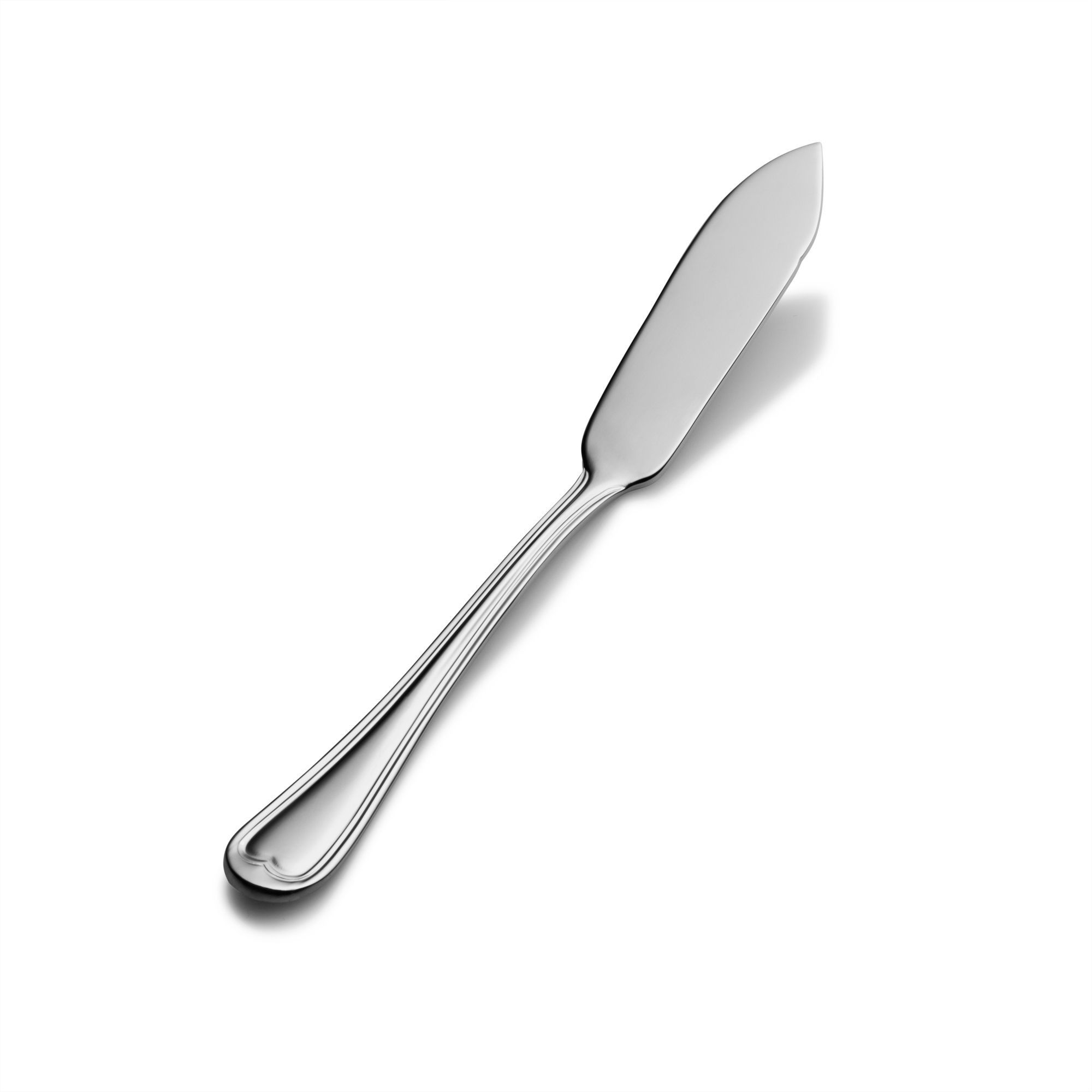 Bon Chef S613 Victoria 18/8 Stainless Steel Flat Handle Butter Spreader