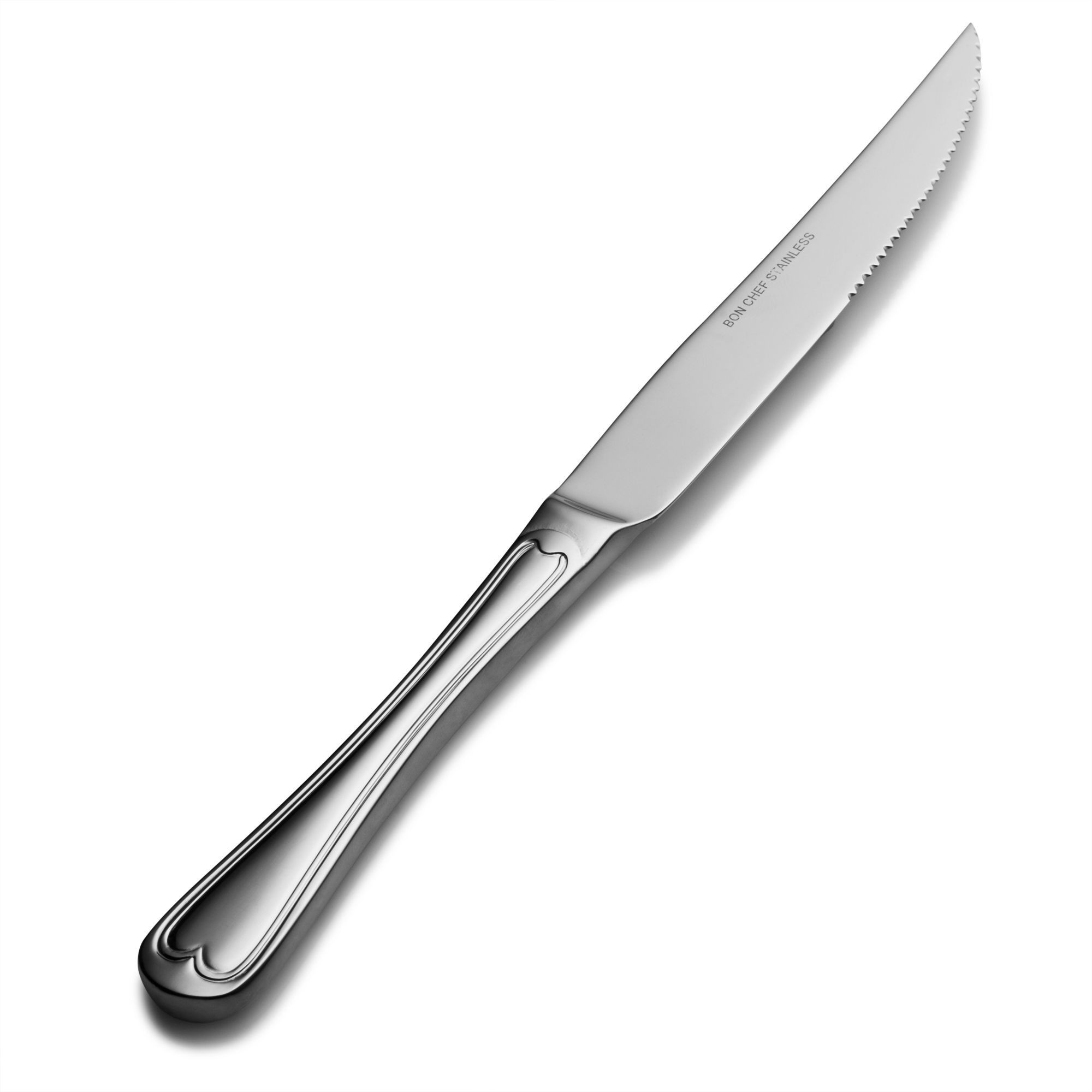 Bon Chef S615S Victoria 18/8 Stainless Steel  European Solid Handle Steak Knife