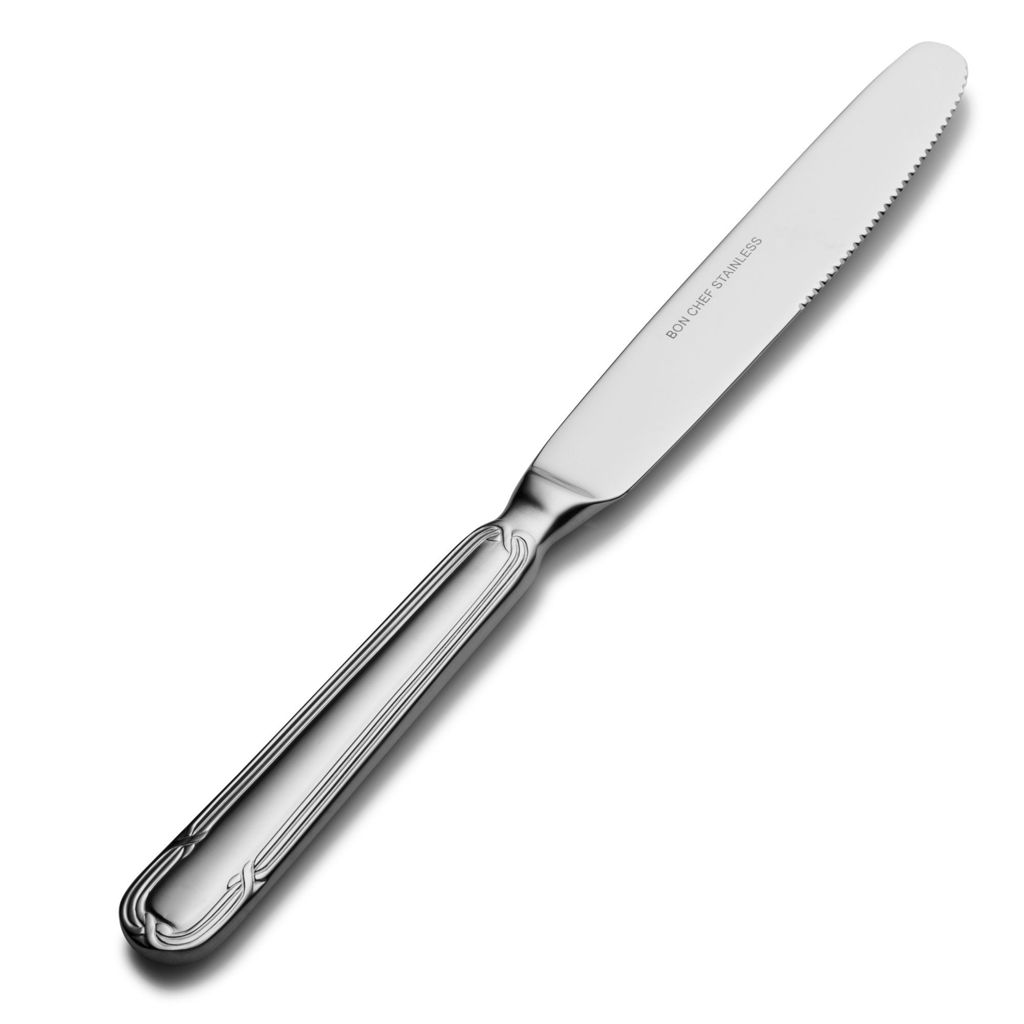 Bon Chef S811S Florence 18/8 Stainless Steel Silverplated Regular Solid Handle Dinner Knife