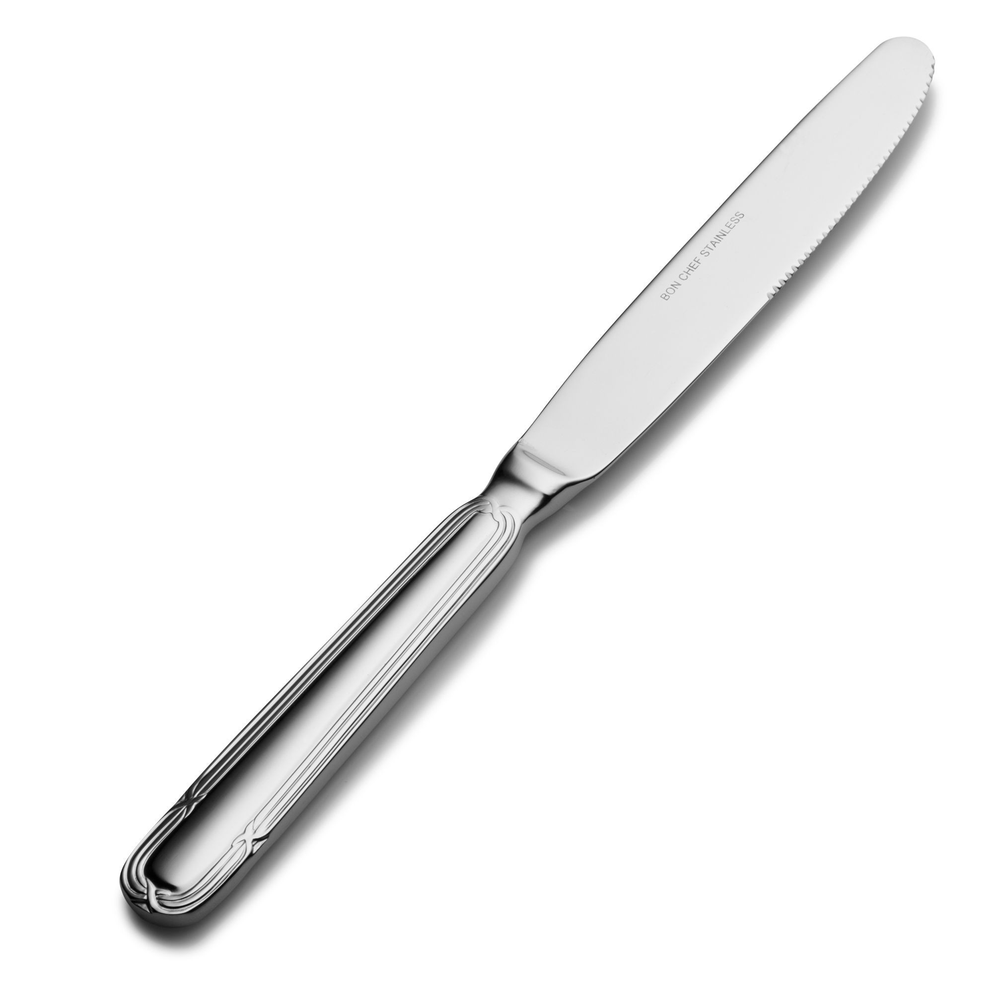 Bon Chef S812S Florence 18/8 Stainless Steel Silverplated Solid Handle European Dinner Knife