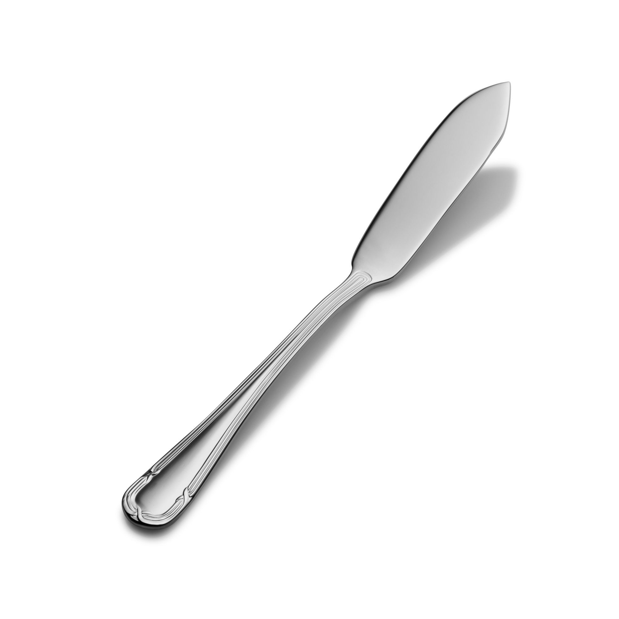 Bon Chef S813S Florence 18/8 Stainless Steel Silverplated Flat Handle Butter Spreader