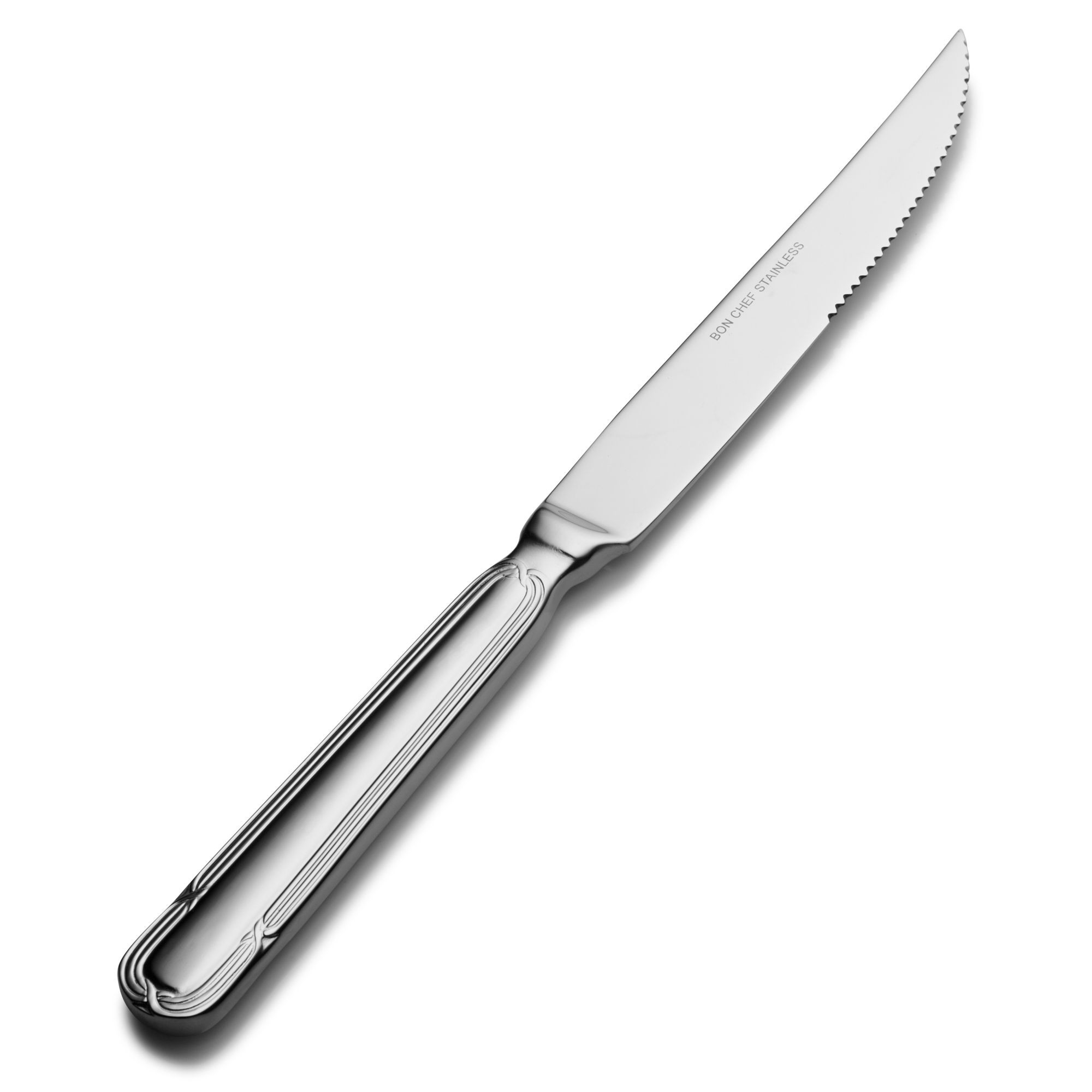 Bon Chef S815 Florence 18/8 Stainless Steel European Solid Handle Steak Knife