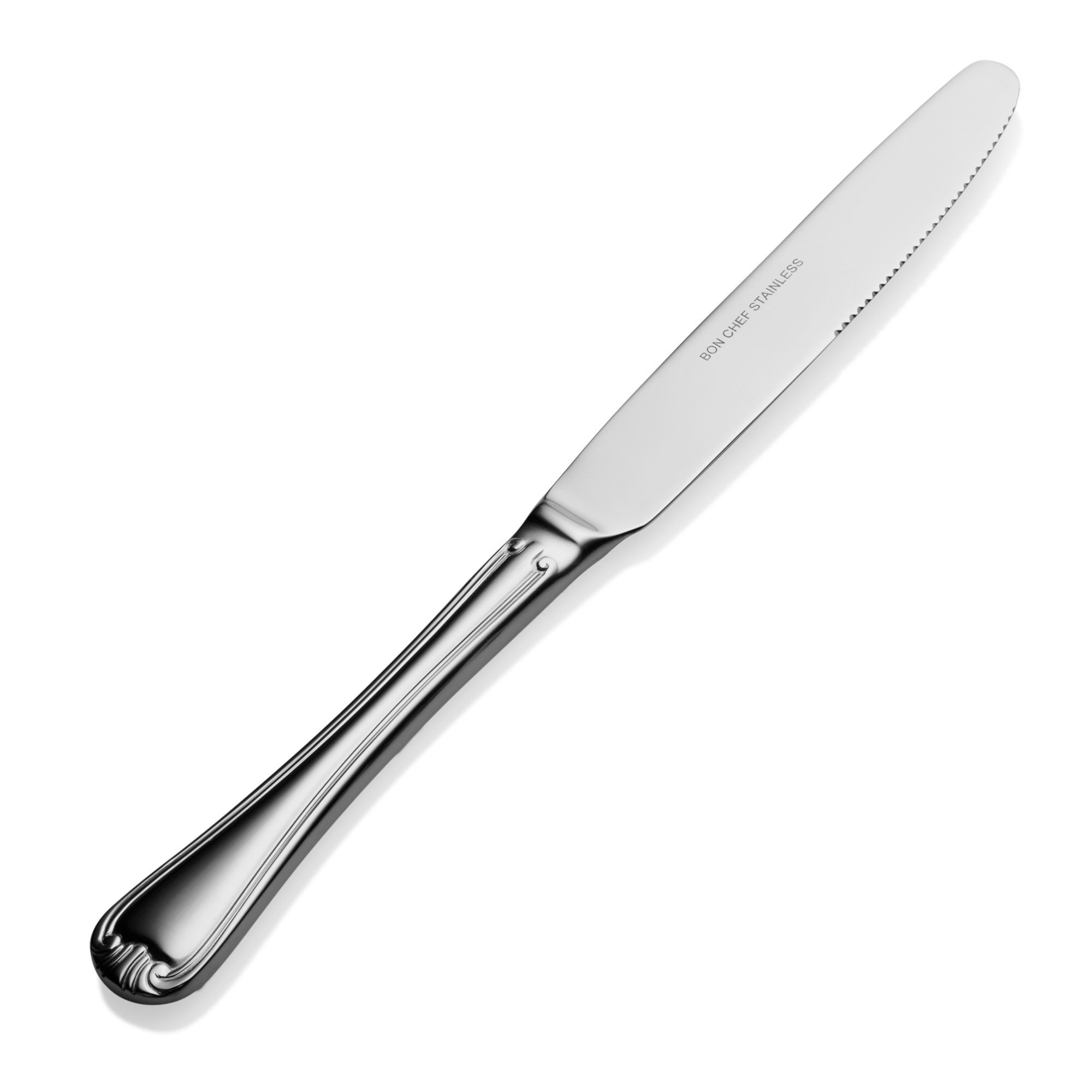 Bon Chef S911S Renoir 18/8 Stainless Steel Silverplated Regular Solid Handle Dinner Knife