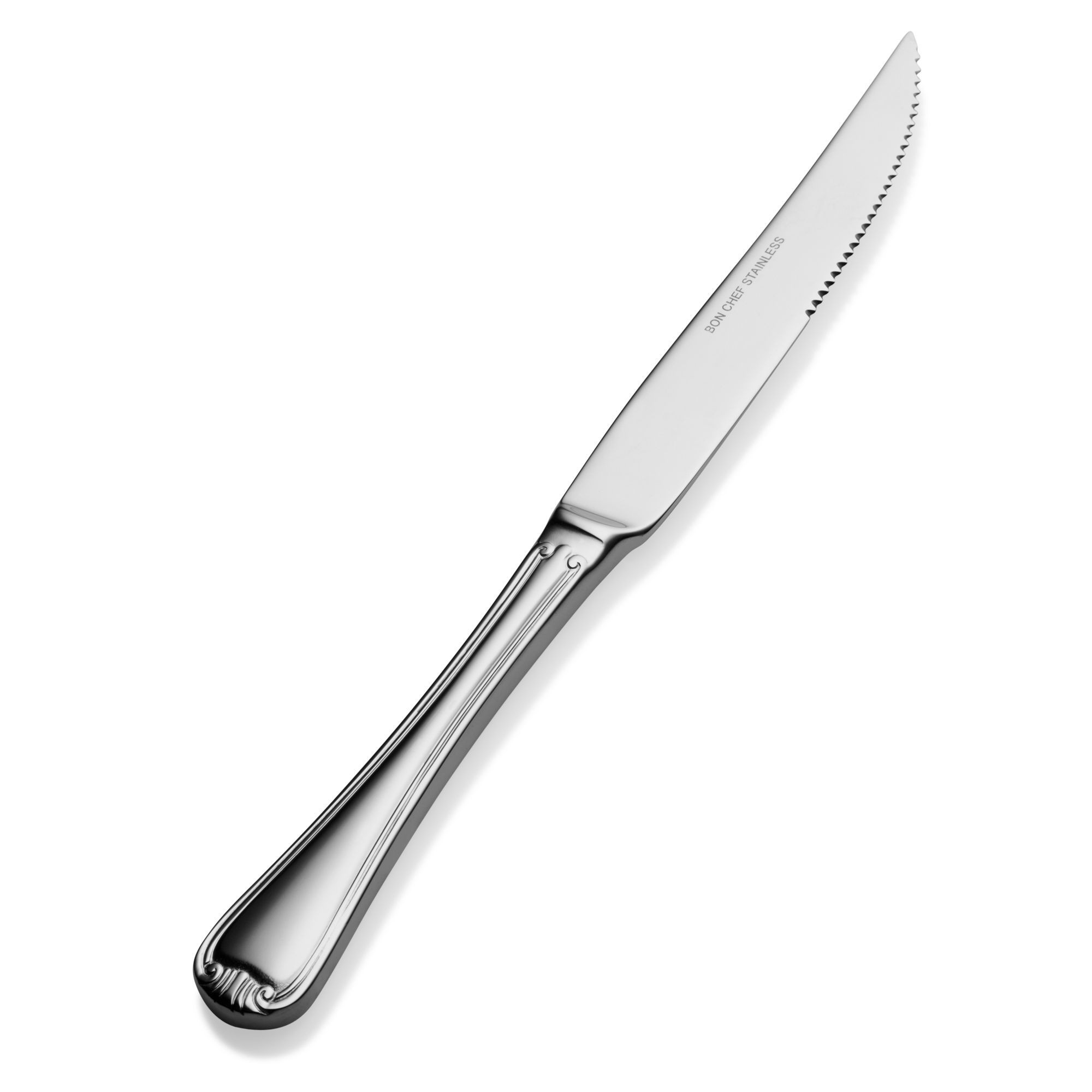Bon Chef S915S Renoir 18/8 Stainless Steel Silverplated European Solid Handle Steak Knife