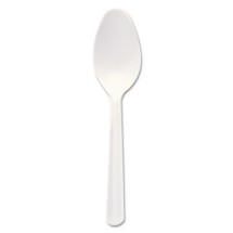 Dart Bonus Polypropylene Cutlery, 5", Teaspoon, White 1000/Carton