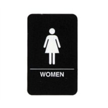 TableCraft 695634 Women Braille Sign, White-On-Black 6&quot; x 9&quot; 