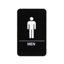 TableCraft 695635 Men Braille Sign, White-On-Black 6&quot; x 9&quot; 