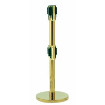 Aarco Products HB-27 Form-A-Line Crowd Control System Dual Retractable Belt, Brass 