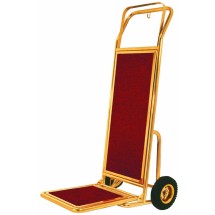 Aarco Products HT-2B Bellman's Luggage Carpeted Hand Truck, Brass Finish