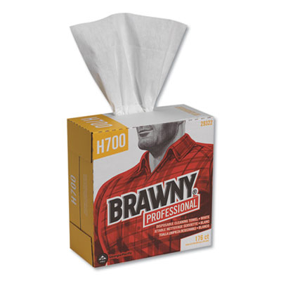 Brawny Industrial Heavyweight HEF Disposable Shop Towels, 12-1/2" x 9", 10 Boxes/Carton
