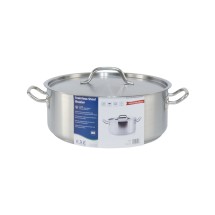 CAC China SSBZ-15 Stainless Steel Brazier with Lid 15 Qt.