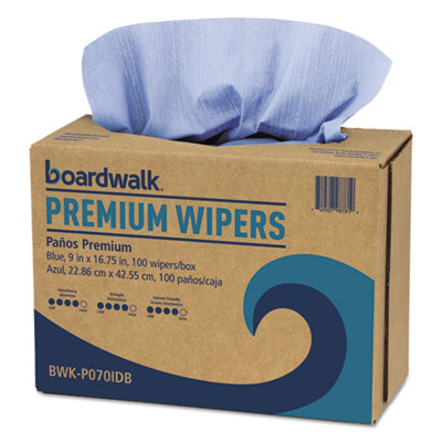 Broadwalk Hydrospun Wipers, Blue, 9" x 16 3/4", 1000/Carton