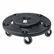 Brute Waste Container Dolly, 300 Lb Load Maximum, Black