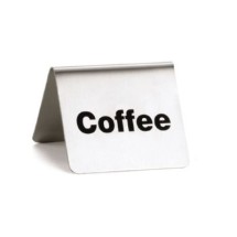 TableCraft B1 Stainless Steel &quot;Coffee&quot; Tent Sign, 2-1/2&quot; x 2&quot; x 2&quot;