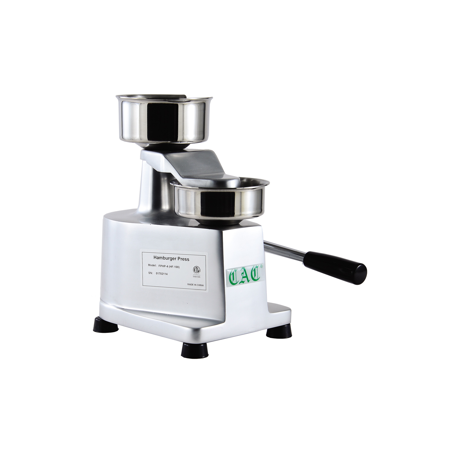 CAC China FPHP-4 Aluminum Burger Patty Press 1/4 lb. 4"Dia