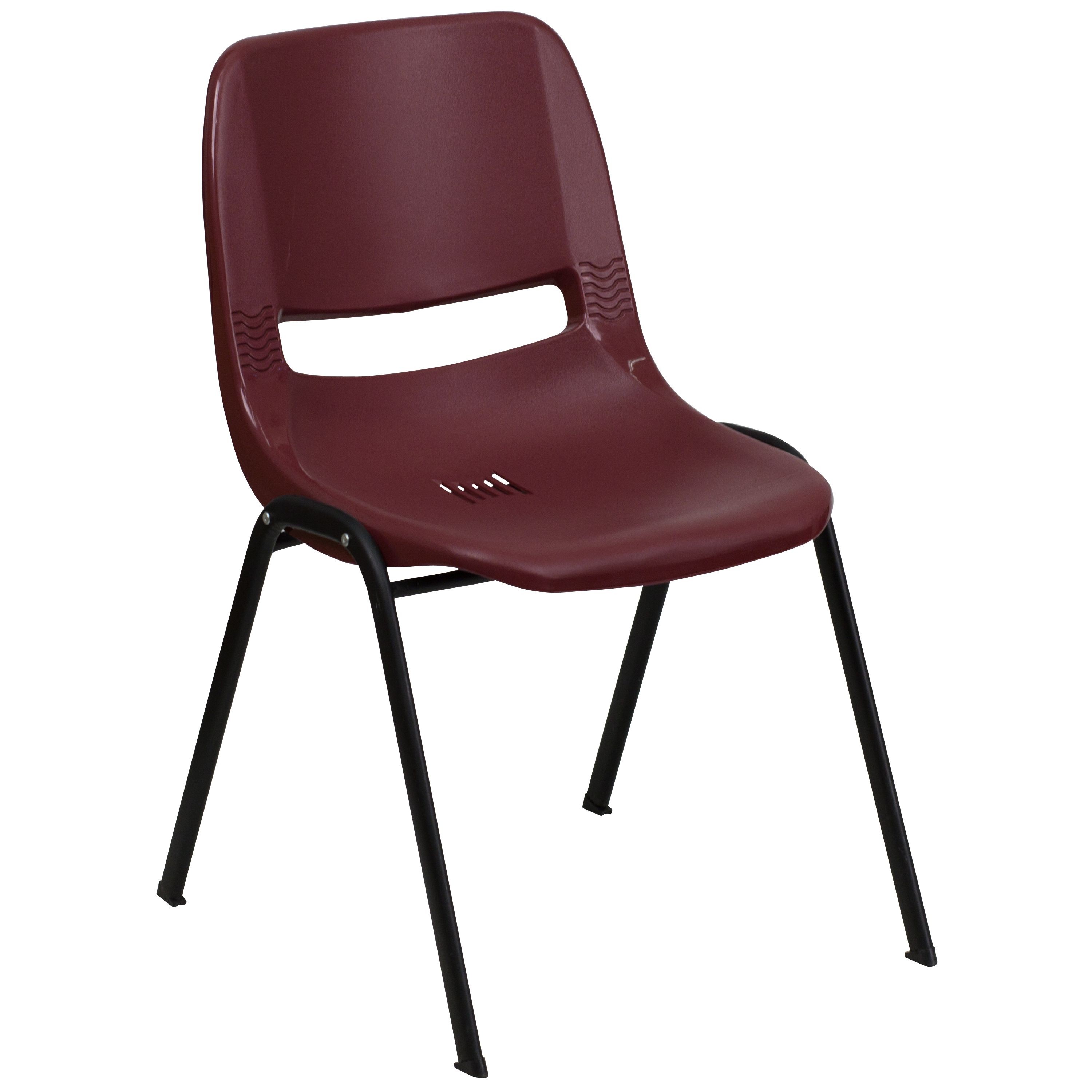 Flash Furniture RUT-EO1-BY-GG HERCULES Series 880 Lb. Capacity Burgundy Ergonomic Shell Stack Chair