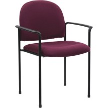 Flash Furniture BT-516-1-BY-GG Burgundy Steel Stacking Chair with Arms