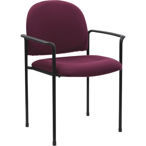 Flash Furniture BT-516-1-BY-GG Burgundy Steel Stacking Chair with Arms