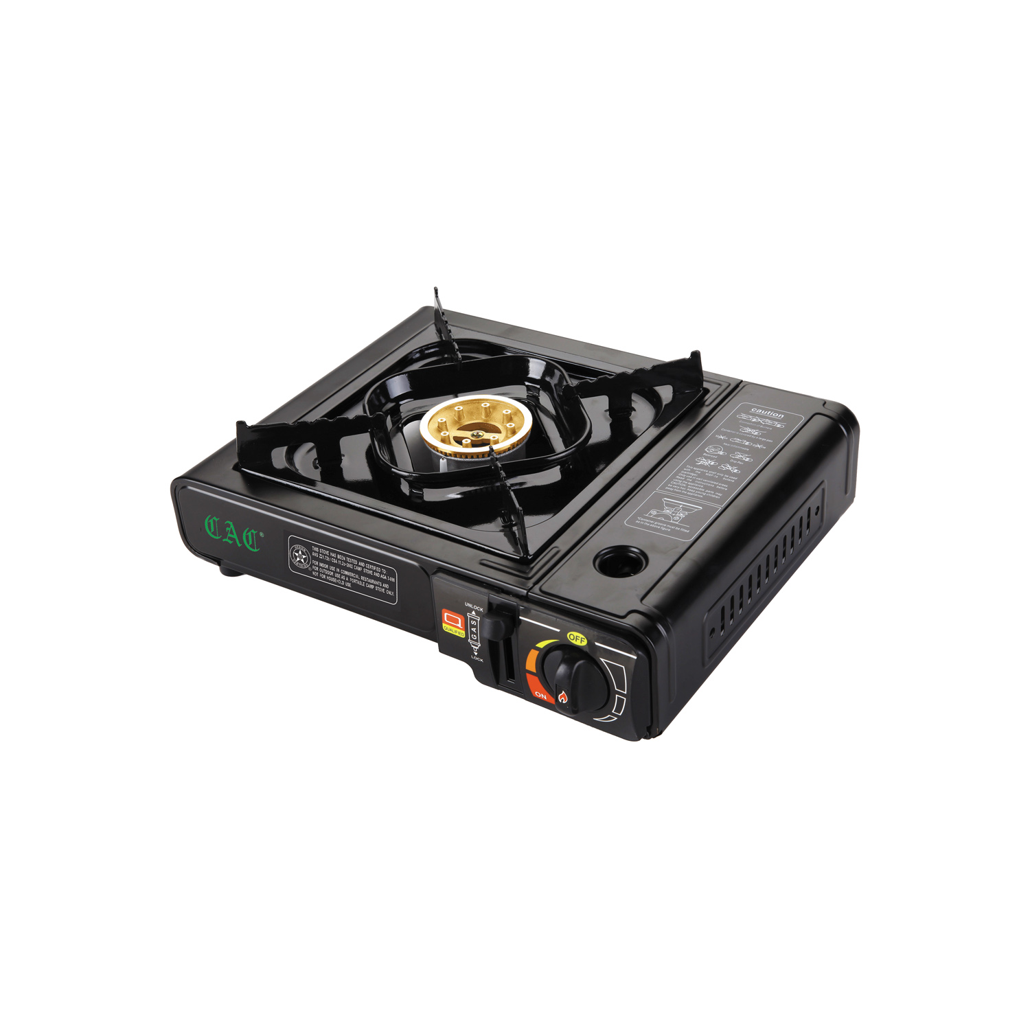 CAC China BTST-SK Butane Stove with Single Brass Burner 9500 BTU
