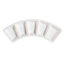 CAC China CN-5B10 Accessories Bone White Porcelain 5 Compartment Rectangular Dish 10&quot;  - 2 dozen