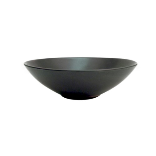 CAC China 666-15-BK Japanese Style 7" Soup Bowl, Black Non-Glare Glaze