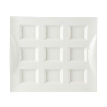 CAC China CN-9T12 9-Compartment Rectangular Super White Tasting Tray 0.5 oz. x 9, 11 3/4" - 1 dozen