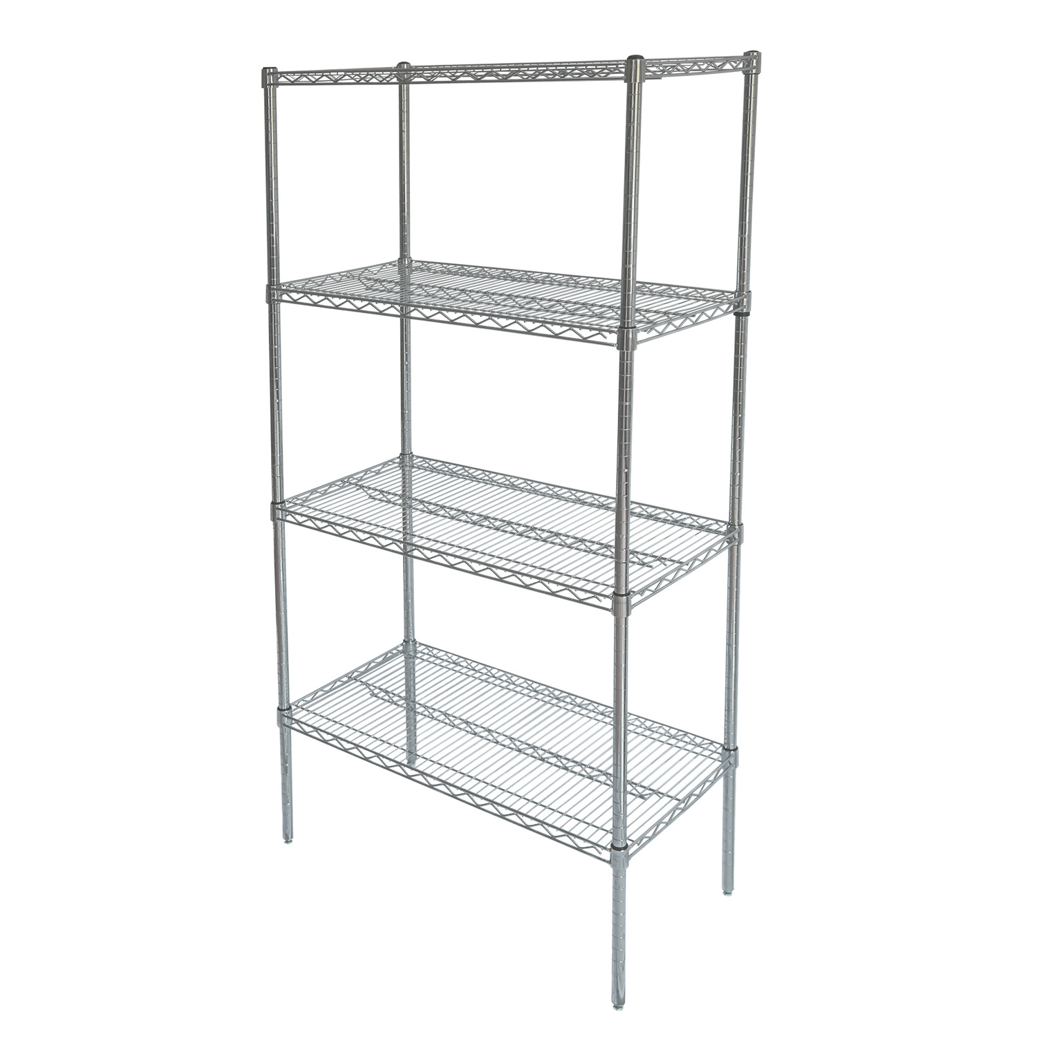 CAC China ACWS-1836S Chrome-Plated Wire Shelving Set 36" x 18" x 72"H