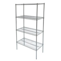 CAC China ACWS-1848S Chrome-Plated Wire Shelving Set 48&quot; x 18&quot; x 72&quot;H