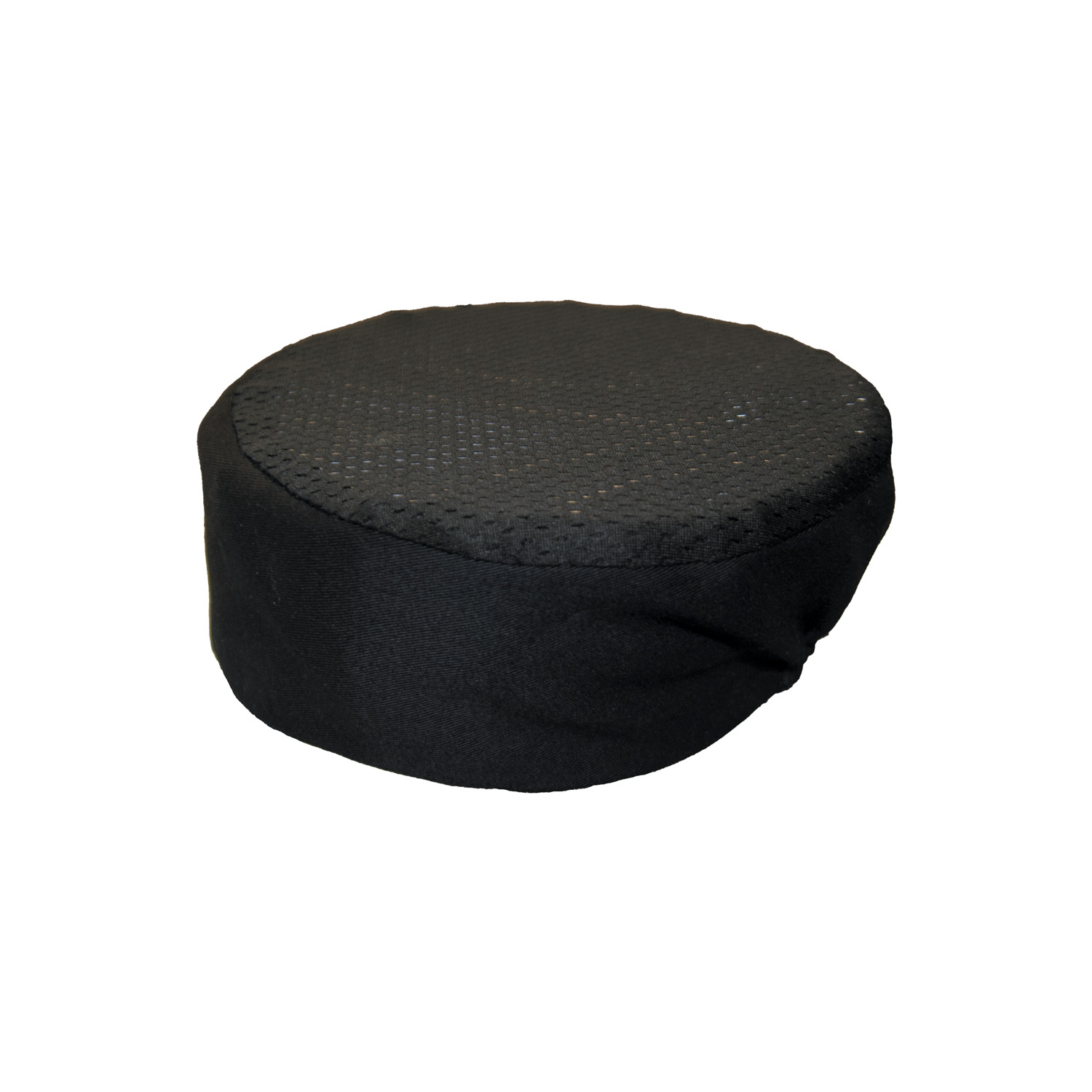 CAC China APHT-1KL Chef's Pride Black Pillbox Hat 3 1/2" H, L/XL
