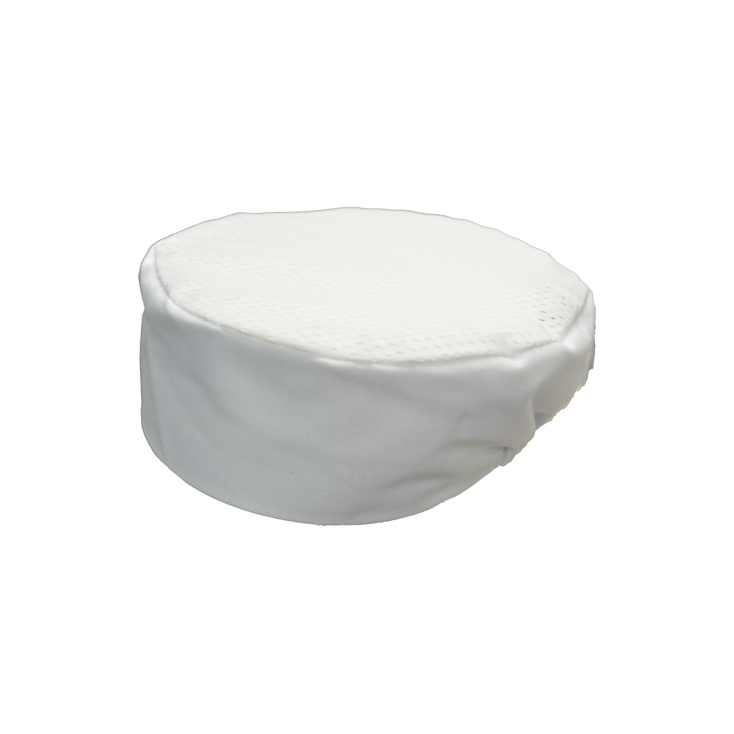 CAC China APHT-1WM Chef's Pride White Pillbox Hat 3 1/2" H, S/M