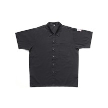 CAC China APST-8KM Chef's Pride Black Snap Button Chef Shirt M