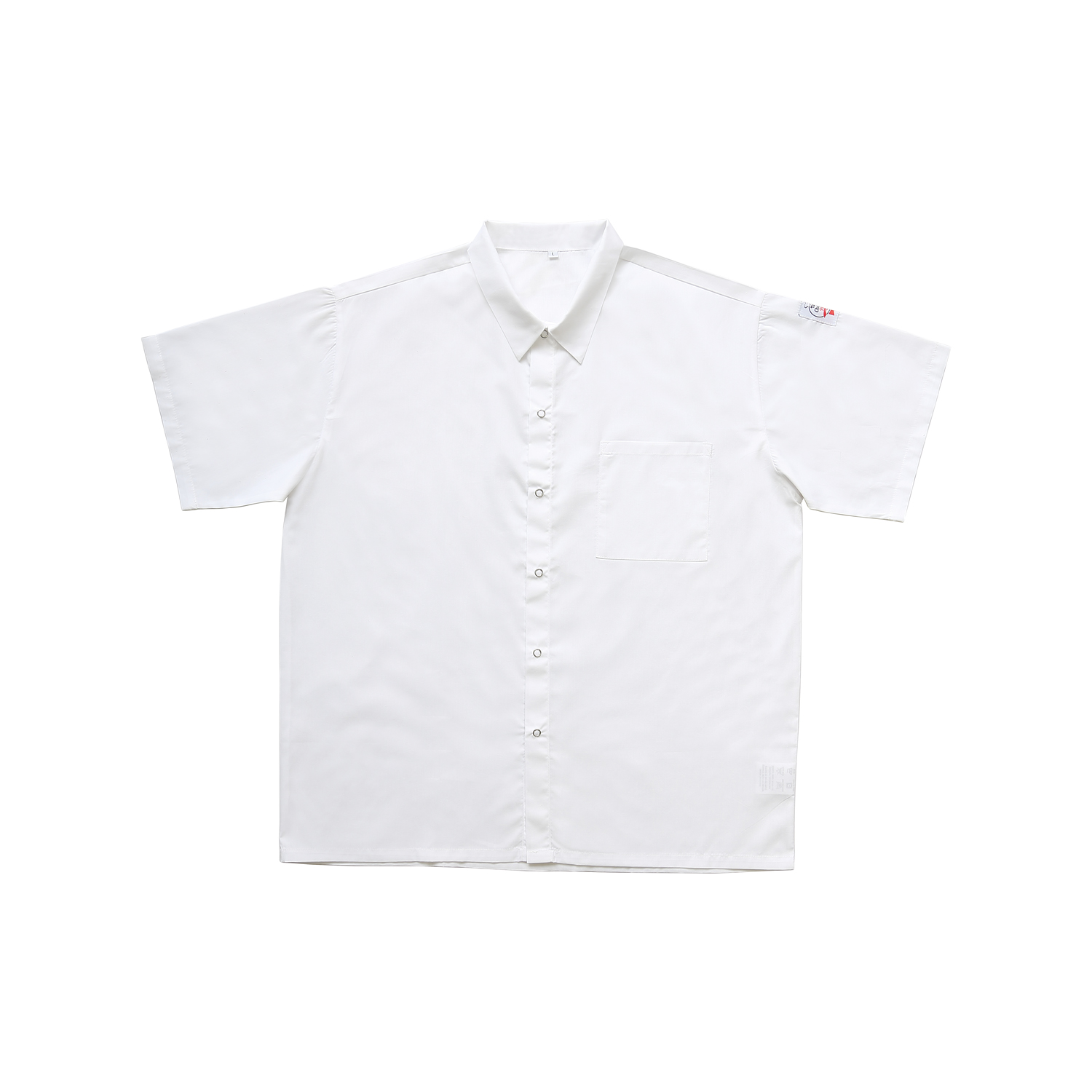 CAC China APST-9WM Chef's Pride White Snap Button Chef Shirt M