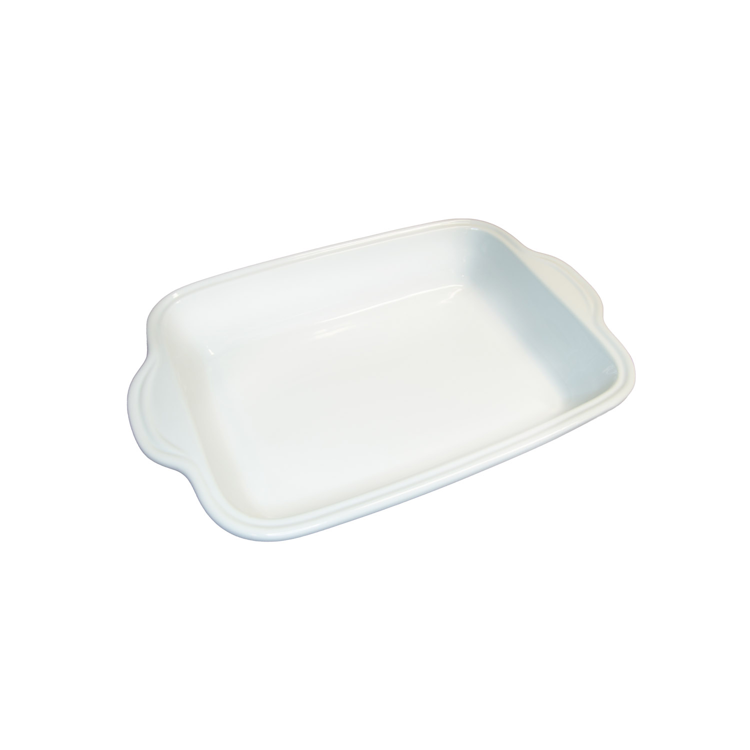 CAC China BF-61 Super White Porcelain Food Pan with Handles 16 1/4" - 6 pcs