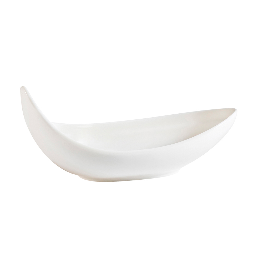 CAC China BDS-7 Accessories Bone White Porcelain Boat Dish 7" - 3 dozen