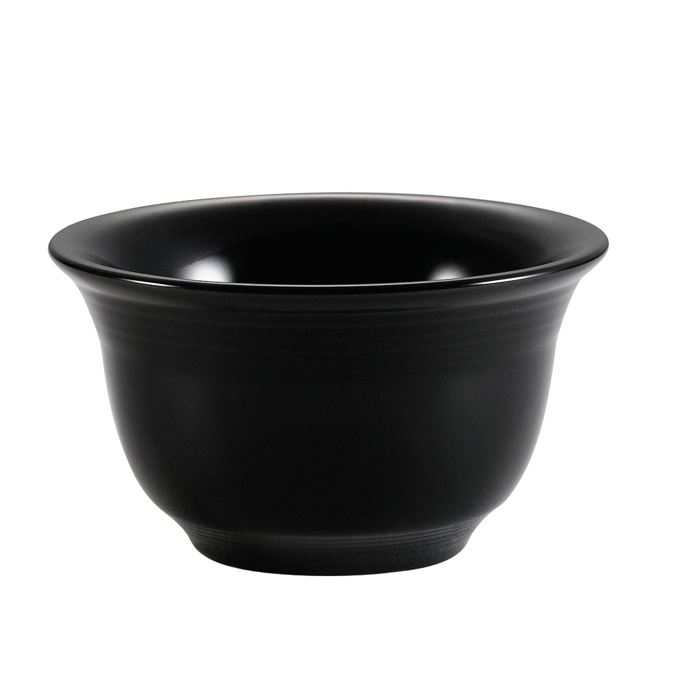 CAC China TG-4-BLK Tango Embossed Porcelain Black Bouillon Cup 7.5 oz., 4 1/8"  - 3 dozen
