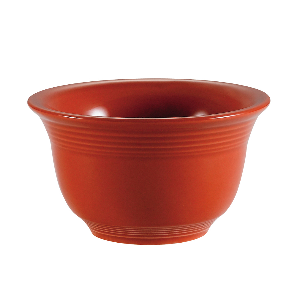 CAC China TG-4-R Tango Embossed Porcelain Red Bouillon Cup 7.5 oz., 4 1/8"  - 3 dozen