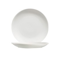 CAC China 101-25C Lincoln Bone White Porcelain Coupe Plate 14&quot; - 4 pcs