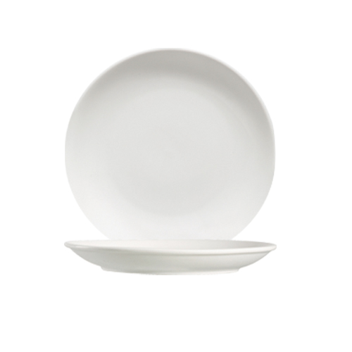 CAC China 101-25C Lincoln Bone White Porcelain Coupe Plate 14" - 4 pcs